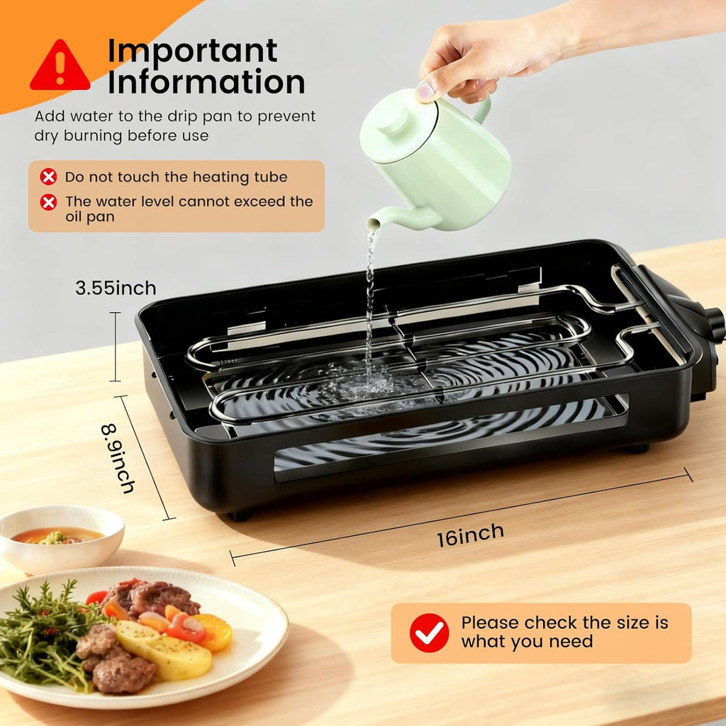 Smokeless Indoor Electric Grill – 1500W Easy Cooking