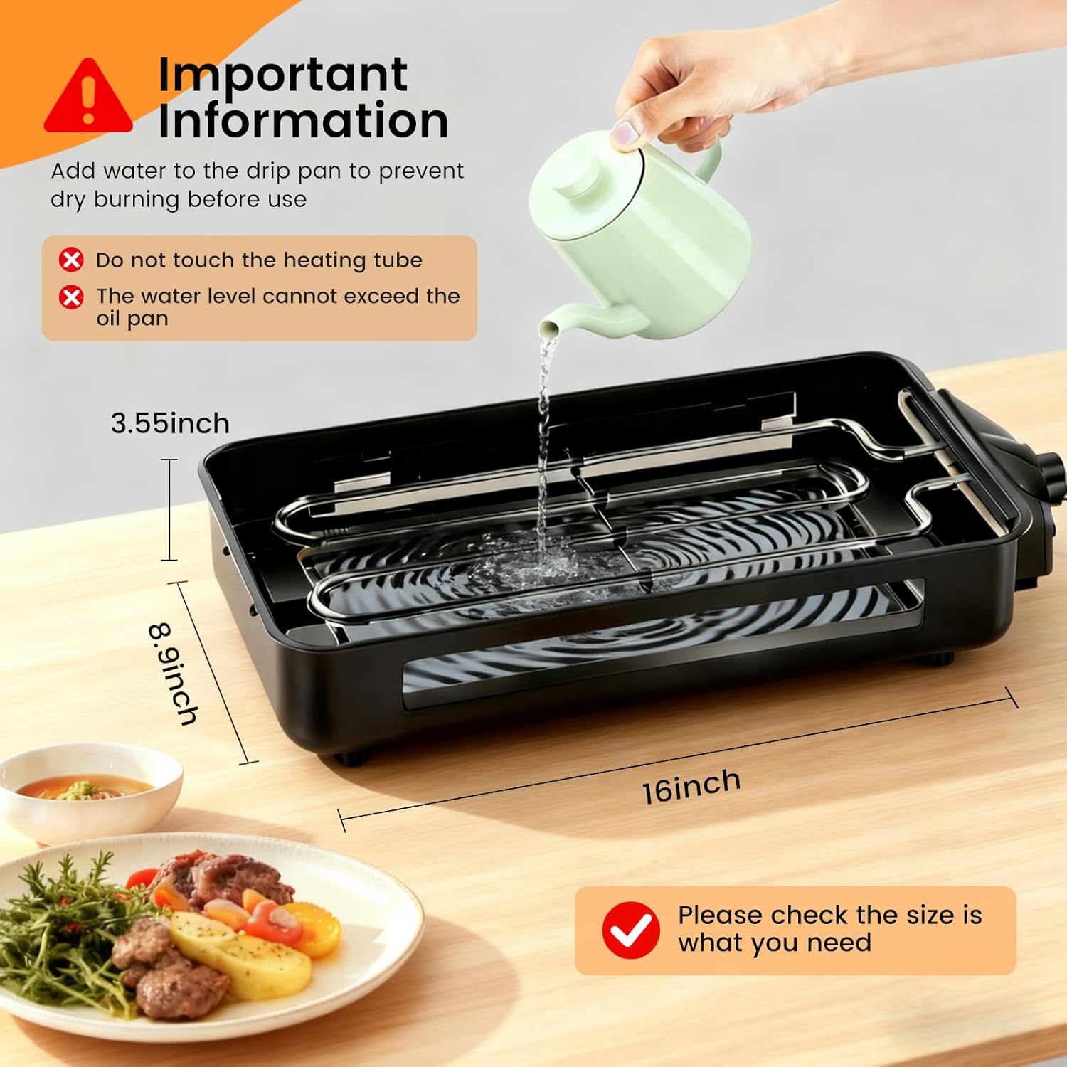 Smokeless Indoor Electric Grill – 1500W Easy Cooking