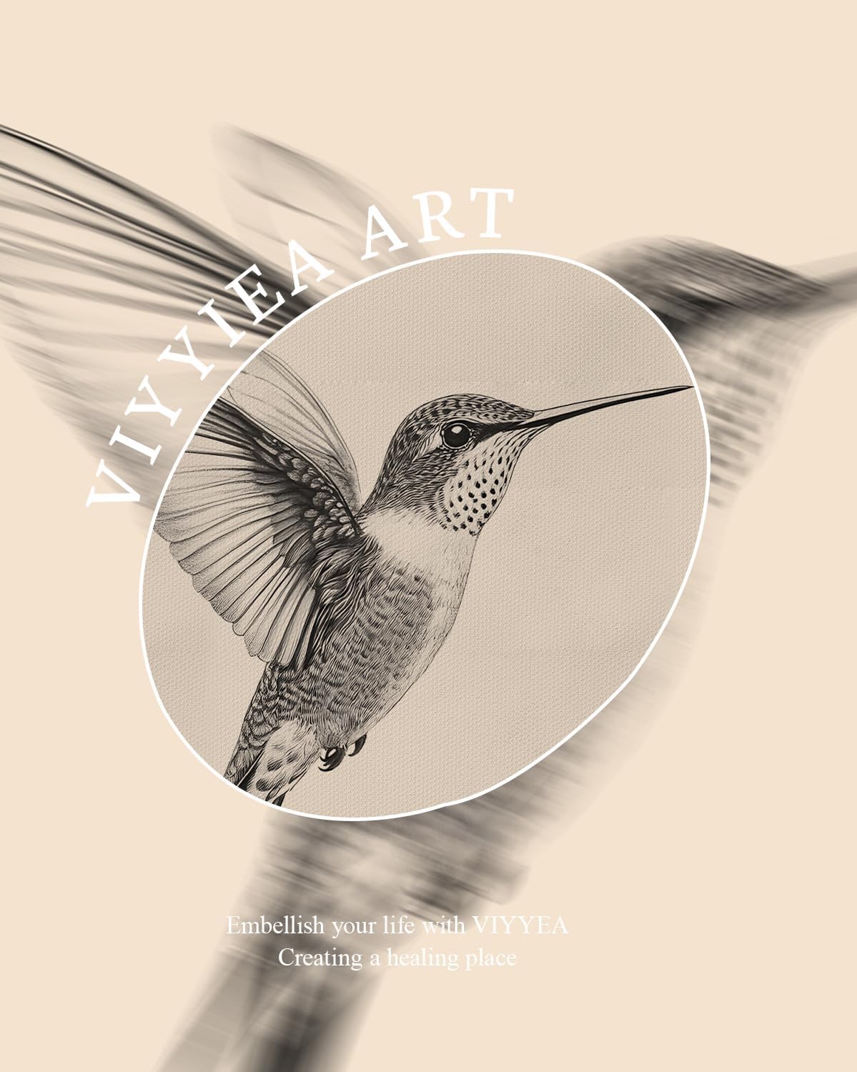 🕊️✨ Vintage Bloom Wall Art – Hummingbird Garden Frame 🌸🌿