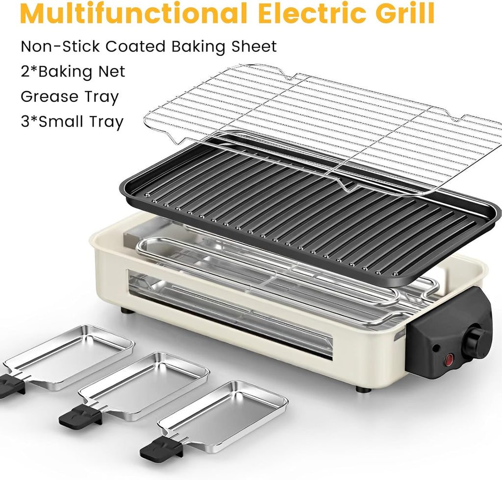 Smokeless Indoor Electric Grill – 1500W Easy Cooking