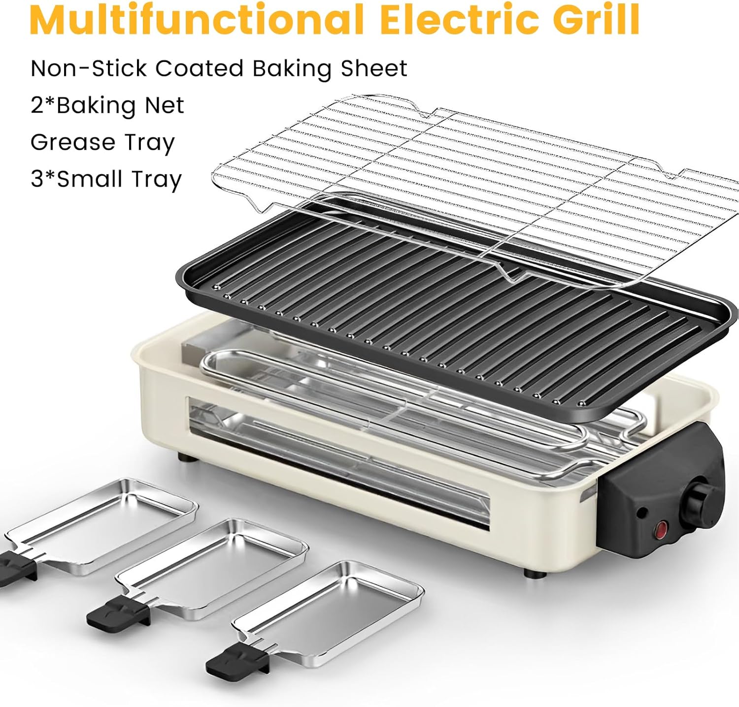 Smokeless Indoor Electric Grill – 1500W Easy Cooking